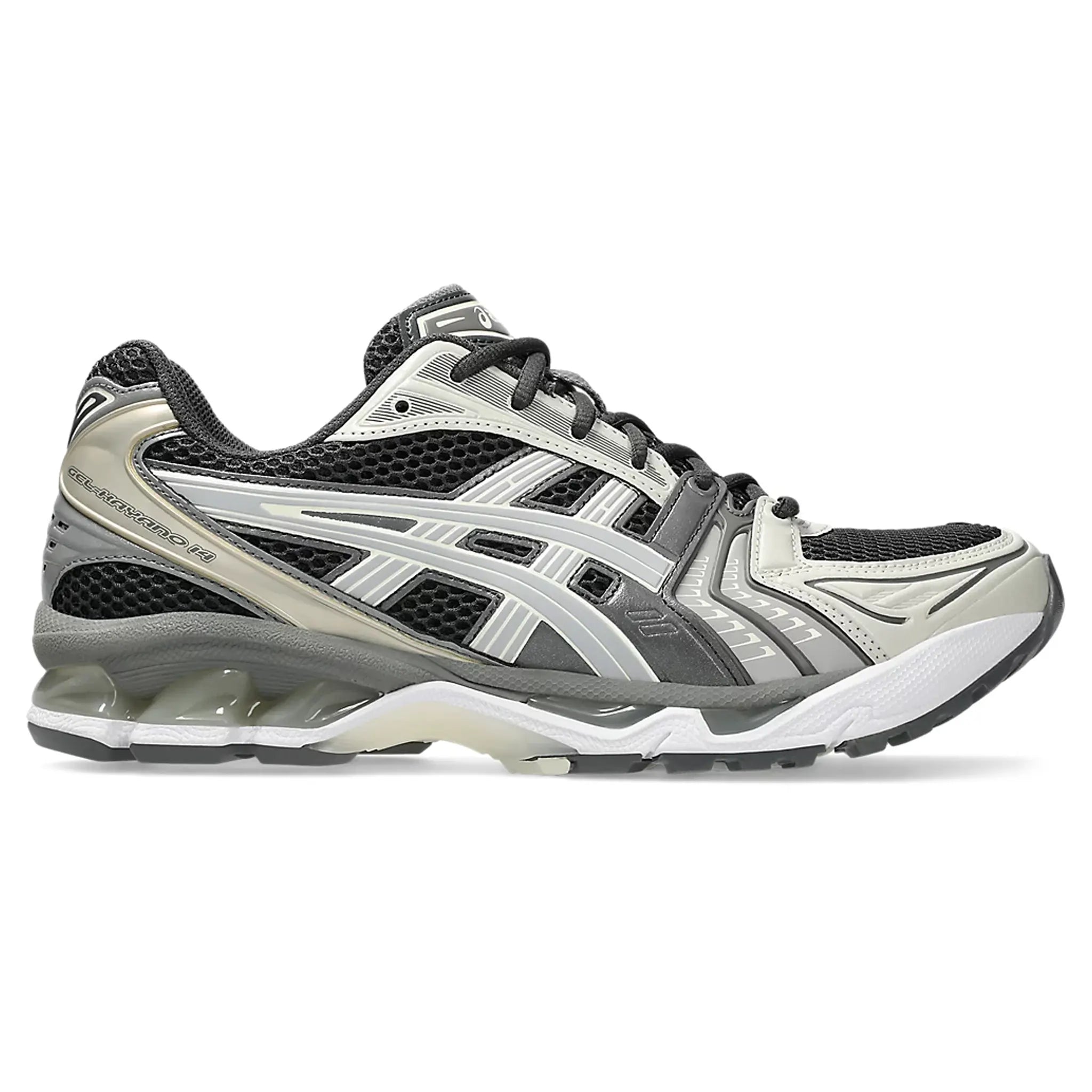 Side View of ASICS Gel-Kayano 14 Obsidian Grey Cement 1203A537-024